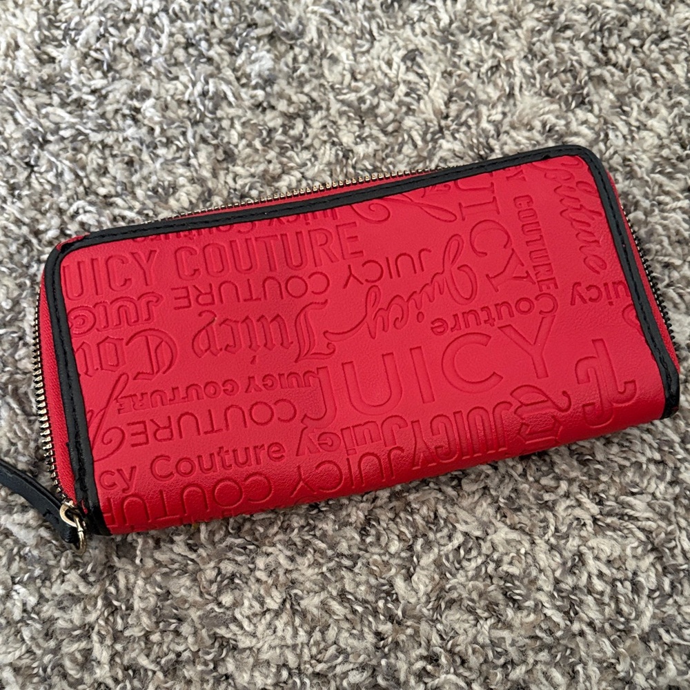 Juicy Couture Embossed Red and Black Clutch - Picture 3 of 3